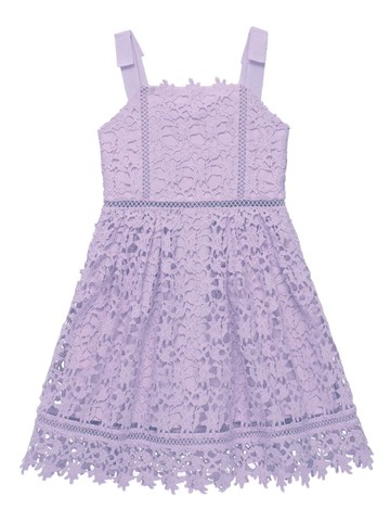 Self-Portrait Kids - guipure-lace cotton dress - kids - Cotton - 7-8 - Purple