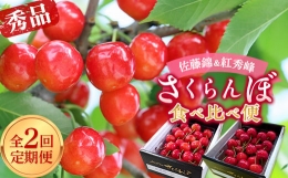  《定期便2回》 さくらんぼ食べ比べ定期便 「佐藤錦・紅秀峰」 各500g (秀品) 『マルエ青果』 果物 くだもの フルーツ 山形県 南陽市 [1888]