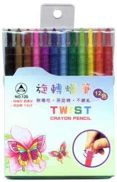【 徠福 】利得旋捲蠟筆 12色 / 盒 NO.120