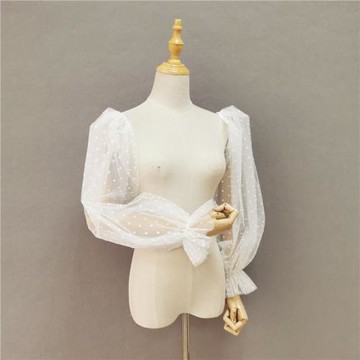 凱蒂新娘婚紗禮服配件可拆袖袖子波點小清新拍照手袖遮手臂泡泡袖