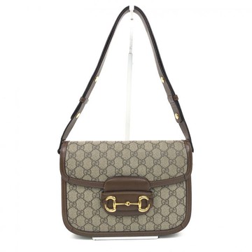 gucci棕色老花金扣郵差信封肩背包