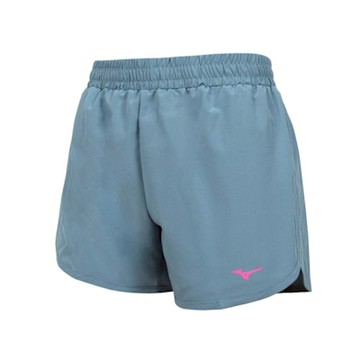 MIZUNO 女路跑短褲-慢跑 訓練 美津濃 J2TBC26128 墨藍螢光粉