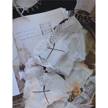 性感高胯 撞色花朵蕾絲甜美內褲