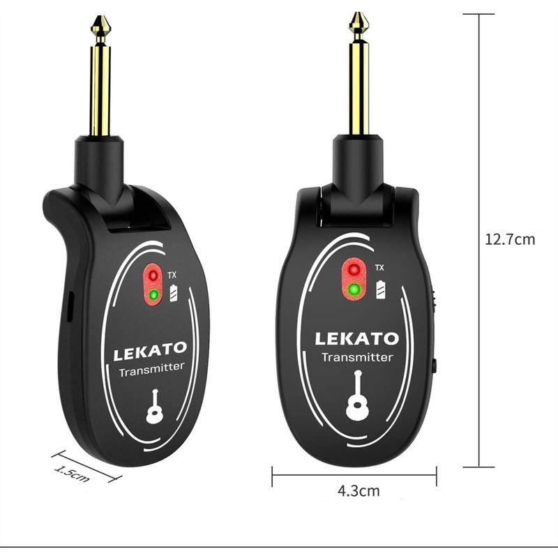 LEKATO ワイヤレス ギター システム オーディオ エレキギター 送信機 受信機 デジタル 内蔵充電式リチウム 2.4GHz