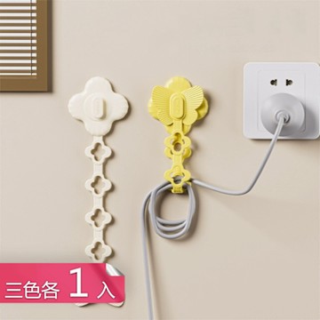 【荷生活】Q彈柔軟不易變形斷裂收納理線器 懸空收納不易滑落耐彎曲整線器-三色各1入組