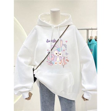 星黛露女童衛衣春秋季2026新款洋氣女孩兒童秋冬加絨加厚連帽上衣