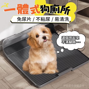 伊德萊斯 寵物一體式狗廁所 不用尿布墊  狗狗尿盆(平板式狗廁所 好清洗 寵物尿墊)