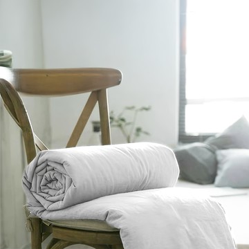 夢之語 柔舒棉床包兩用被 義大利LAFER陶瓷輕磨毛工藝 活性印染  銀色  床包150 x 186cm 枕套45 x 75cm 兩用被180 x 210cm  床包＋枕套 x 2 + 兩用被