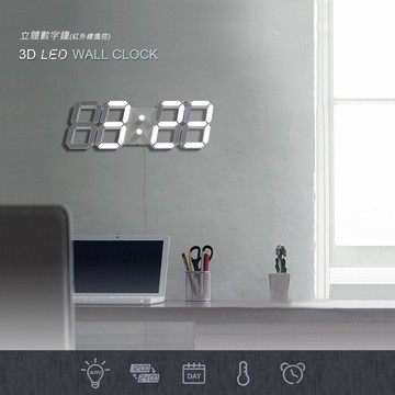 LED立體數字鐘 (大款) 電子鬧鐘 牆面立體掛鐘 LED時鐘 LED掛鐘 數字鐘 掛牆鐘 電子時鐘 當你沉睡時 交換禮物  聖誕禮物 尾牙禮品