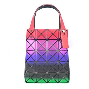 ISSEY MIYAKE 三宅一生 BAOBAO MAGIC HOUR 4X5多彩漸變迷你托特包-紅色