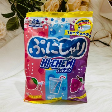 日本 Morinaga 森永 嗨啾 水果汽水風味綜合軟糖 蘇打味 白桃蘇打味 葡萄蘇打味