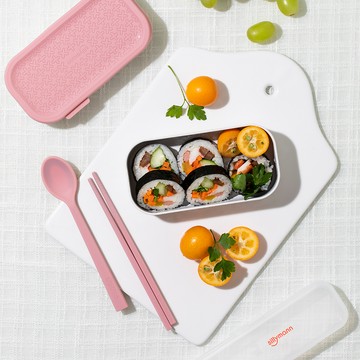 韓國sillymann 100%鉑金矽膠兒童餐具套裝組(附防塵盒) - 葡萄紫