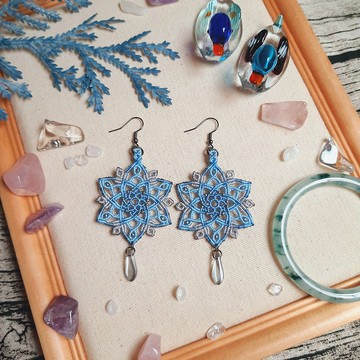 E054-手工編織曼陀羅花系列耳環