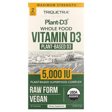 Triquetra Health, Plant-D3® Whole Food Vitamin D3, 60 Capsules