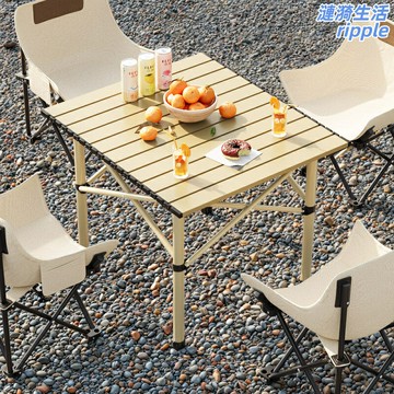 【一秒速開】摺疊桌 蛋卷桌 戶外桌椅 露營桌 野餐桌 燒烤桌 便攜式 鋁合金材質 輕量承重強 露營野餐擺攤神器
