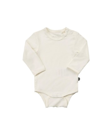 竹纖維長袖包屁衣(米白)80cm