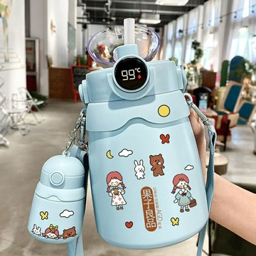 熱水瓶 熱水壺 保溫杯女生高顏值大容量316不銹鋼吸管水杯子大肚女簡約水壺便攜