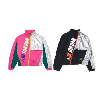W Nike Jordan AS J Mj Mns Jacket 外套 黑銀/粉銀拼接 CW6498