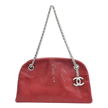 CHANEL 香奈兒 紅色 珍珠魚皮 Mademoiselle Exotic 肩背包 【二手名牌BRAND OFF】