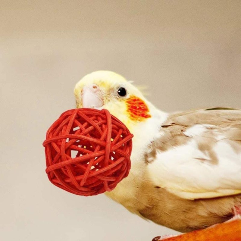 30個入り インコ オウム 鳥 バードトイ 3? カラフル ラタン ボール