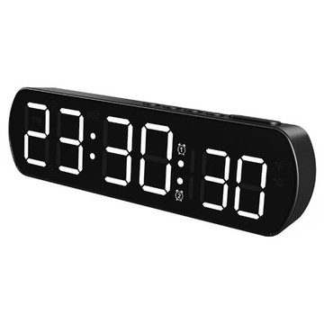 LIBERTY 利百代 LED鏡面鬧鐘 LY-2026CL 雙控 帶日期顯示 帶溫度顯示  黑