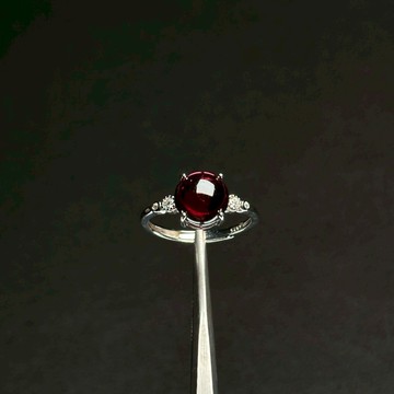 紫牙烏石活圍戒指 | 海底輪 婦科能量石 提升氣色水晶 寶石戒指 活圍 925純銀 N04-09