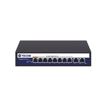 昌運監視器 東訊 tecom te-pn0802a-ss 10埠8+2全gigabitpoe交換器