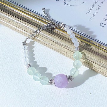 萄葡仙子  月亮石 萄葡石 紫晶 水晶手鏈 天然石 生日禮