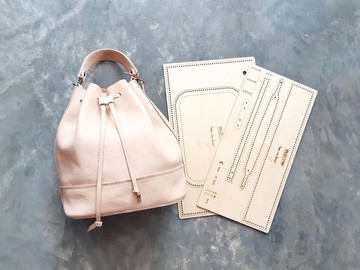 索繩包 皮革木板紙樣 包剪揼 皮革DIY 皮袋 bucketbag 水桶袋