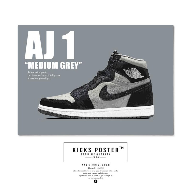 AJ1 エアジョーダン1 ミディアムグレー Medium Grey スニーカー