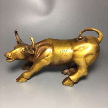 純銅牛擺件華爾街牛旺市銅生肖牛旺市招財風水禮品辦公室裝飾擺設