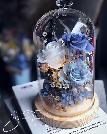 永生花大玻璃盅/永生花/居家佈置/辦公室療癒小物/送禮小物