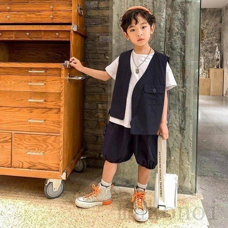 子供服 キッズ 男の子 セットアップ 3点セット トップス ボトムス