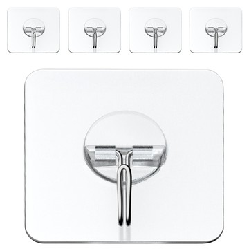 MONSTER HOOK 無痕掛勾 5個 6.2cm x 6.2cm 厚度0.5cm  透明