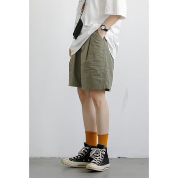 RCDB日系直筒多口袋工裝短褲男女款BF風寬松學生休閑五分沙灘褲潮