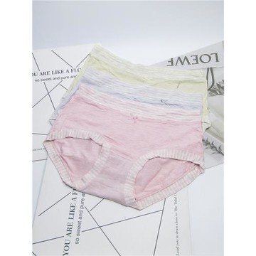 3條裝彩田女士內褲中腰大碼高腰莫代爾棉石墨烯襠無痕小平角褲頭