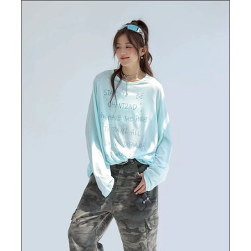 長袖t恤女夏季薄款防晒罩衫寬鬆微透上衣