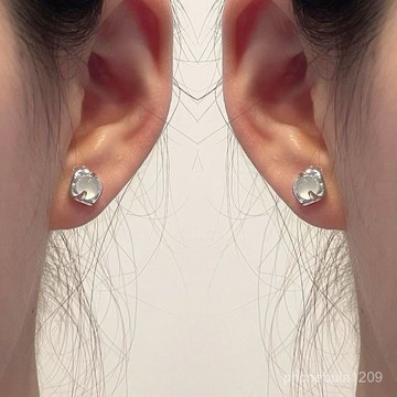 闆娘代售💖S925純銀針耳釘小衆設計高級輕奢白月光冷淡風耳飾簡約氣質純銀針