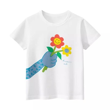 27home - 純棉短袖上衣-送花朵兒-米白