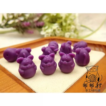 紫雲母小老虎 串珠 散珠 穿搭手鍊配件 文藝飾品配件 文玩小物
