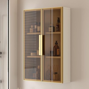 公司貨附發票 太空鋁合金衛生間吊柜防潮浴室收納柜壁掛墻置物柜墻上玻璃儲物柜 樂天最低價 快速出貨