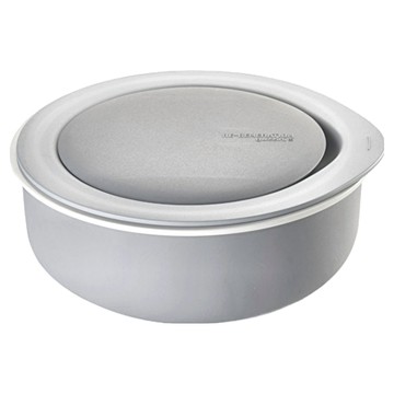 guzzini 永續環保圓型保鮮盒 含餐具-灰 義大利製 20.6xH8cm  1.3L  1個
