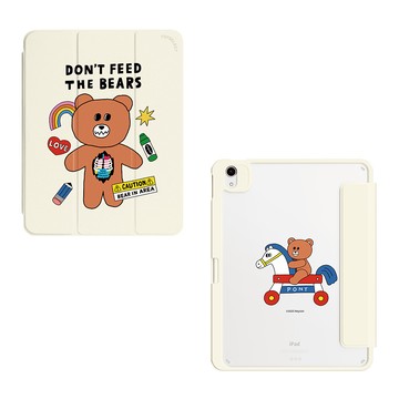 【正版授權】Noyisin請勿餵食殭屍熊強悍磁吸iPad三折/Y折保護殼