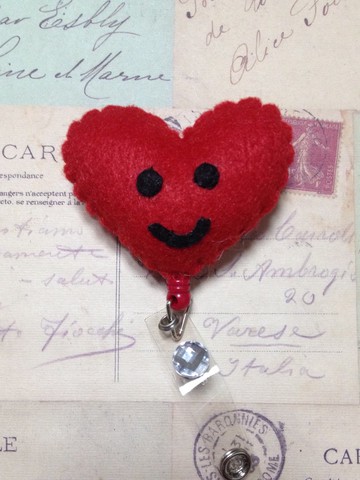 愛心-造型識別證伸縮夾