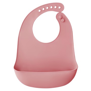 Pureal 純真兔 嬰兒矽膠圍兜  玫瑰粉  1入  1個