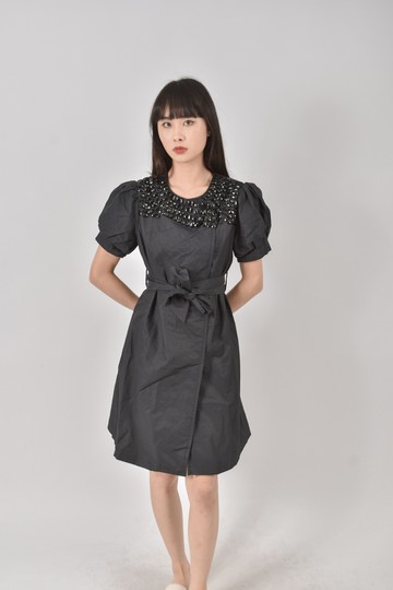 chanel串珠黑色綁帶洋裝