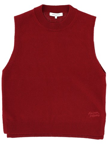 maison kitsuné wool vest