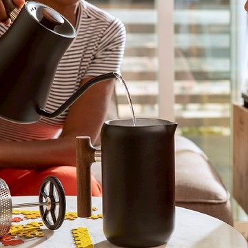 FELLOW｜Clara 雙層真空法式濾壓壺－質感木柄升級款（黑胡桃木實木）