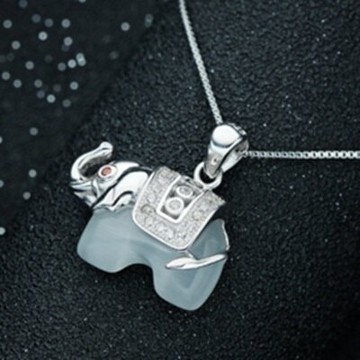 現貨+預購 925純銀項鍊鑲鑽吊墜-精緻可愛動物七夕情人節生日禮物女配件銀飾73am30【獨家進口】【米蘭精品】