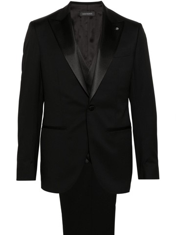 LUIGI BIANCHI MANTOVA - single-breasted three-piece suit - men - Viscose/Virgin Wool - 48 - Black
